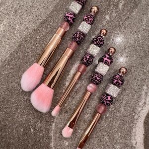 Custom Make Up Brush Set / Rose Gold / rhinestone bling